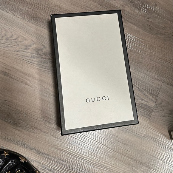 Gucci Black Leather Jordaan Embroidered Bee Horsebit Slip On Loafers Size 37 - Picture 14 of 14